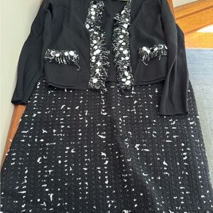 Black and White Tweed Skirt